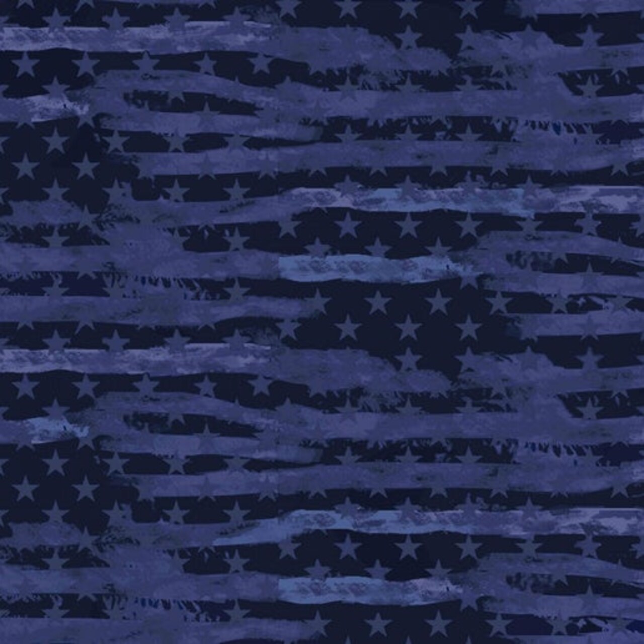Sykel Enterprises Military Print Camo Flag Allover - Navy Cotton Fabric by the Yard